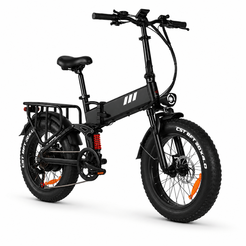 VOOLM RS-A02 PRO — Folding Fat Tire Electric Mountain Bike | 250W | Full Suspension | Road Legal 25 km/h